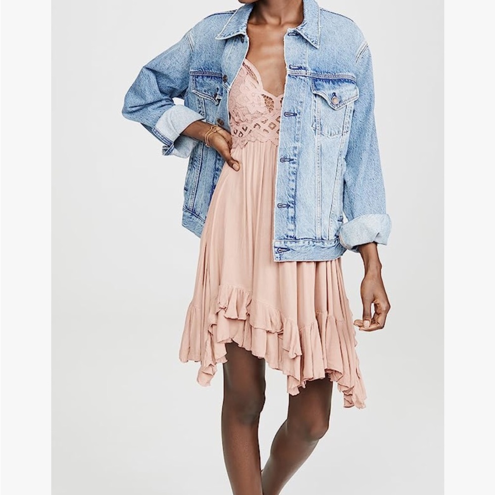 NWT Free People Adella slip dress in rose color $88 MSRP XS - Picture 5 of 8